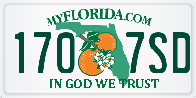 FL license plate 1707SD