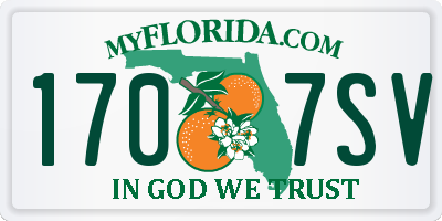 FL license plate 1707SV