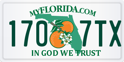 FL license plate 1707TX