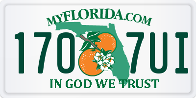 FL license plate 1707UI