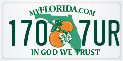 FL license plate 1707UR