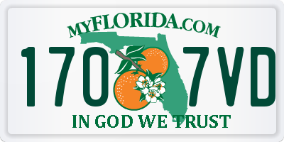FL license plate 1707VD