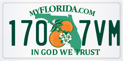 FL license plate 1707VM