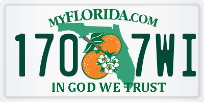 FL license plate 1707WI