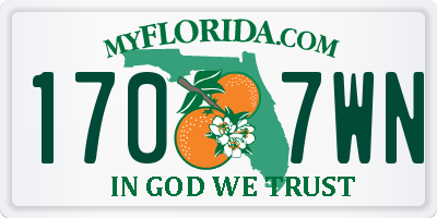 FL license plate 1707WN