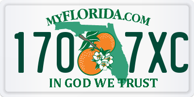 FL license plate 1707XC