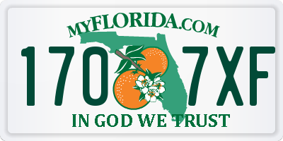 FL license plate 1707XF