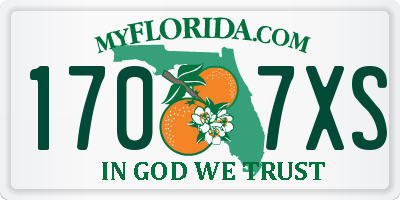 FL license plate 1707XS
