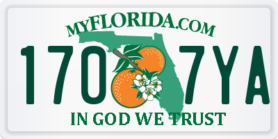 FL license plate 1707YA