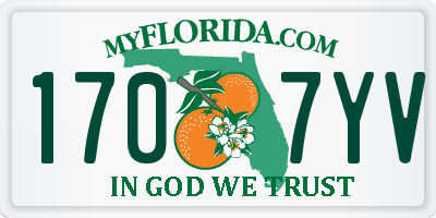 FL license plate 1707YV