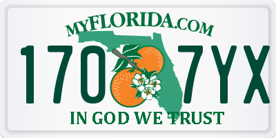 FL license plate 1707YX