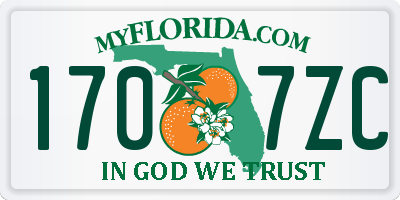 FL license plate 1707ZC