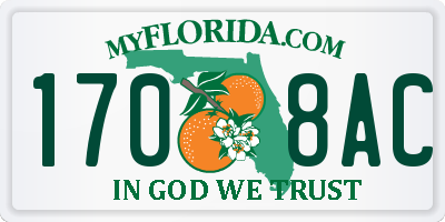 FL license plate 1708AC