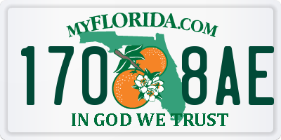 FL license plate 1708AE