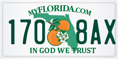 FL license plate 1708AX