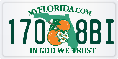 FL license plate 1708BI
