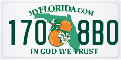 FL license plate 1708BO