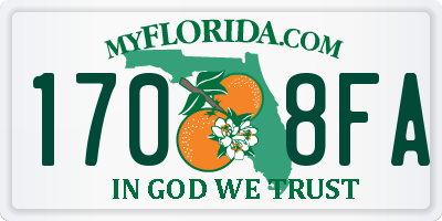 FL license plate 1708FA