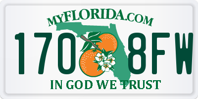 FL license plate 1708FW