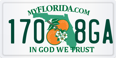 FL license plate 1708GA