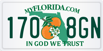 FL license plate 1708GN
