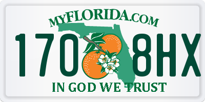 FL license plate 1708HX