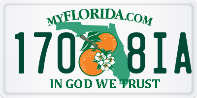FL license plate 1708IA