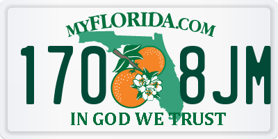 FL license plate 1708JM