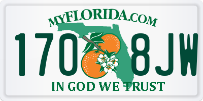 FL license plate 1708JW