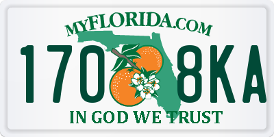 FL license plate 1708KA