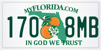 FL license plate 1708MB