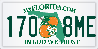 FL license plate 1708ME
