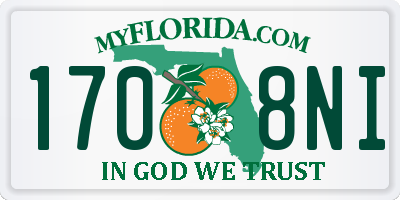 FL license plate 1708NI