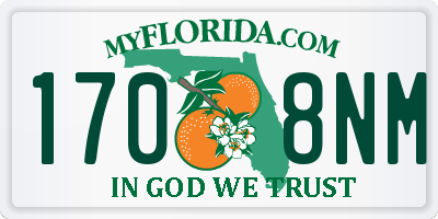 FL license plate 1708NM