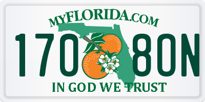 FL license plate 1708ON