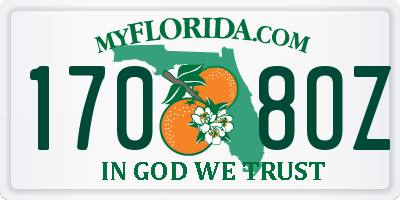 FL license plate 1708OZ