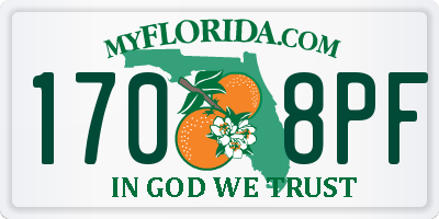FL license plate 1708PF