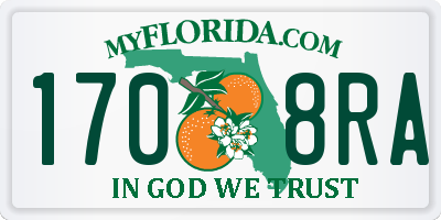 FL license plate 1708RA