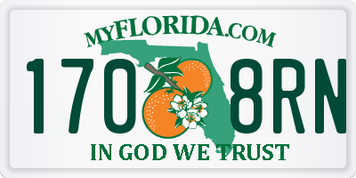 FL license plate 1708RN