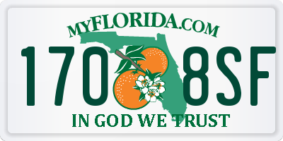 FL license plate 1708SF
