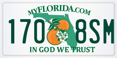 FL license plate 1708SM