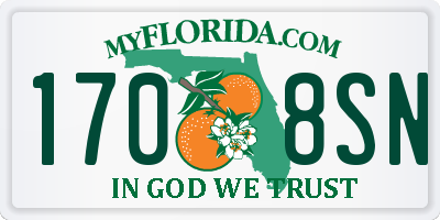 FL license plate 1708SN