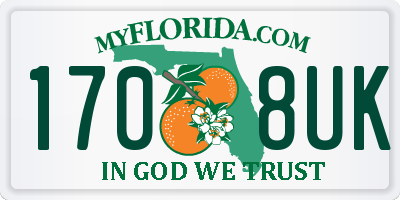 FL license plate 1708UK