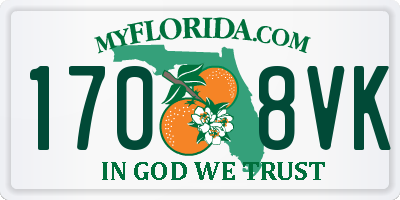 FL license plate 1708VK