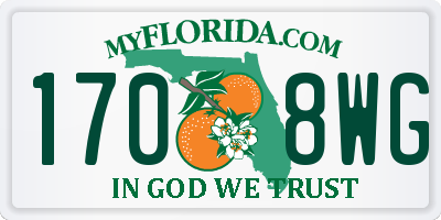 FL license plate 1708WG