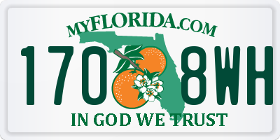 FL license plate 1708WH