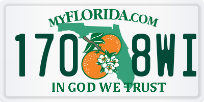 FL license plate 1708WI