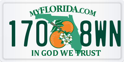 FL license plate 1708WN