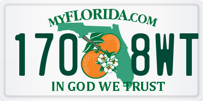FL license plate 1708WT
