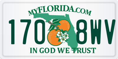 FL license plate 1708WV